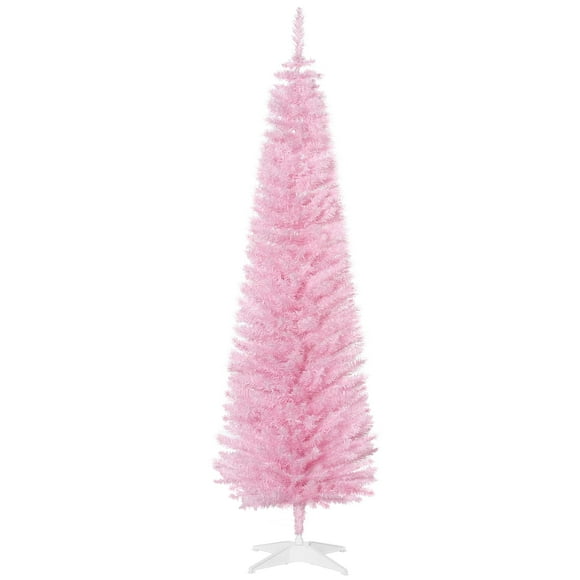 Lápiz artificial HOMCOM árbol de Navidad de 180 cm rosa con 390 puntas