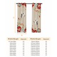 thumbnail image 6 of Rustic Crane Blackout Curtains for Bedroom, Vintage Red Teal Spring Floral Botanical Thermal Insulated Kitchen Drapes with Grommets, Light Blocking Window Treatment, 2 Panels 52" x 54", 6 of 7