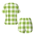 thumbnail image 2 of Sigee White Green Plaid for Sleepwear Casual Pjs with Pockets Women's Pajamas Sets Shorts 2 Piece Short Sleeve Lounge Sets XX-Large, 2 of 9