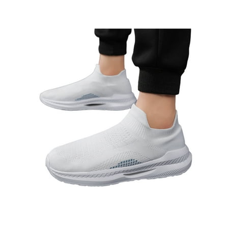 

Woobling Womens Running Shoe Lightweight Sock Sneakers Knit Upper Walking Shoes Unisex Casual Sneaker Soft Slip On Comfortable White 7