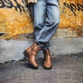 thumbnail image 3 of Men's Harness Ankle Boots, Block Heel Work Boots Square Toe Side Zipper Block Heel Casual Short Boots, 3 of 5
