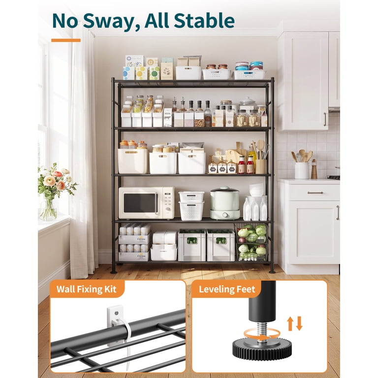 Sakugi 5-Tier Wire Shelving Unit, 1500 Lbs Capacity photo 7