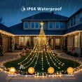 thumbnail image 6 of PMMIPNW Christmas Tree Lights Plug in 180LED, Christmas String Light with Topper Star, Waterfall Xmas Tree Lights with for 6ft - 8ft Tree Wall Decoration (Warm), 6 of 8