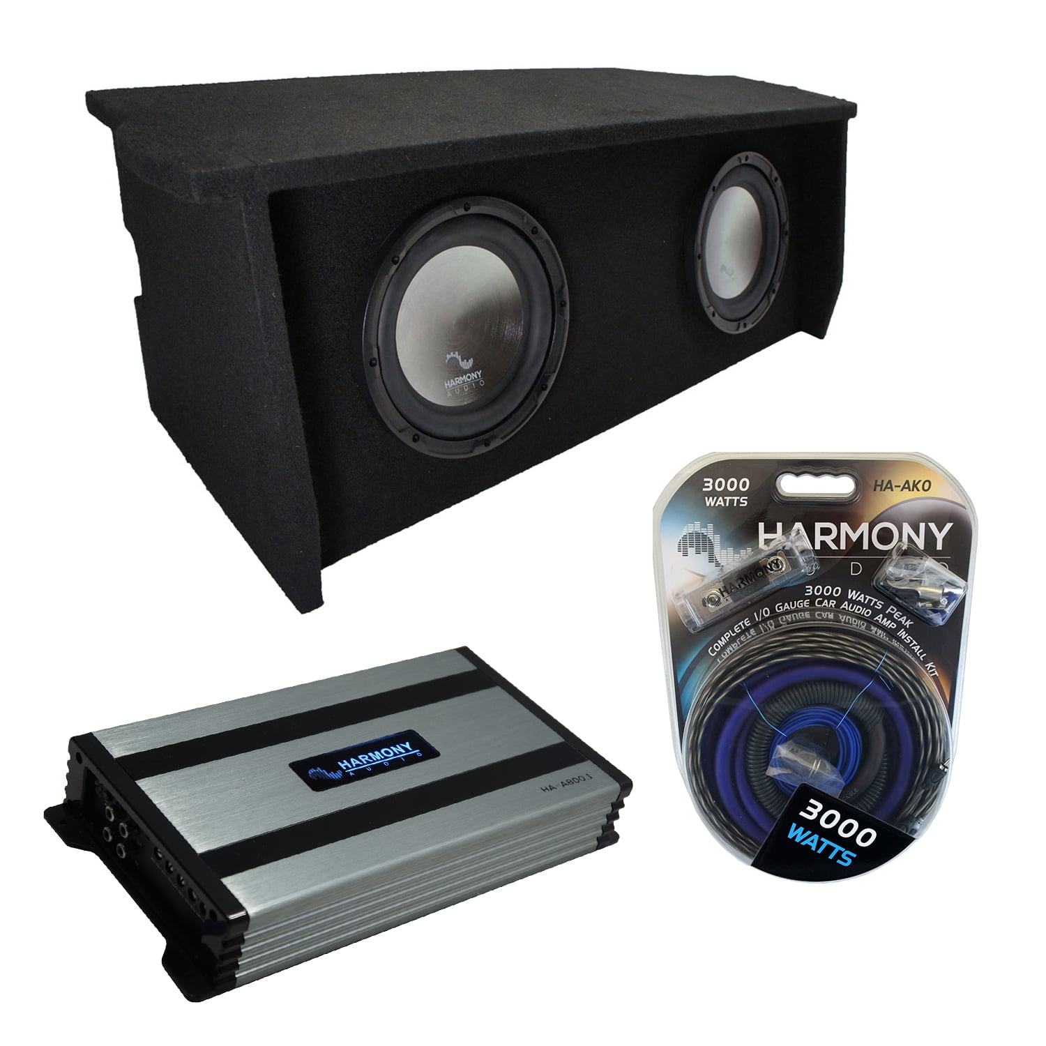Compatible with 2007-UP Jeep Wrangler 2 Door Dual 10 Sub Box Subwoofer Enclosure with Amp Rack 