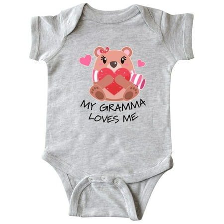 

Inktastic My Gramma Loves me- bear and hearts Gift Baby Boy or Baby Girl Bodysuit