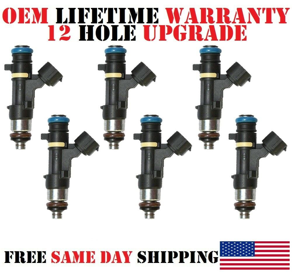 6x OEM 0280158007 12 Hole Upgrade Fuel Injectors for 20052010 Nissan