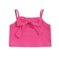 thumbnail image 1 of Girl Summer Sling Vest Solid Color Sleeveless Ribbed Bow Decoration Camisole, 1 of 5