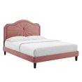 thumbnail image 2 of Modway Portia Performance Velvet Twin Platform Bed in Dusty Rose, 2 of 10