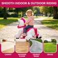 thumbnail image 4 of Xuanlur 12V Unicorn Ride on Toy for Toddlers, Interactive Battery Powered Electric Car w/Glowing Horn & Magic Sounds, Carrot Toy, Comb, Plush Mane, Ride on Horse for Kids Ages 1.5-3 Years Old, Pink, 4 of 7