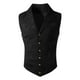 thumbnail image 1 of Chaleco de traje estilo corte para hombre: chaqueta sin mangas de un solo pecho, material de poliéster, color liso, apto para trabajo/fiestas, tallas S-XXXL., 1 of 7