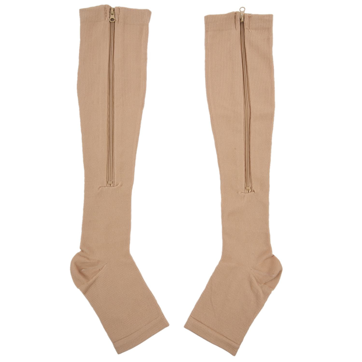 Increasing circulation Compression Knee Socks Leg Support Stockings Beige S Walmart