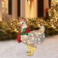 thumbnail image 2 of Pollo Iluminados Con Bufanda Escultura De Pollo De Resina Jardín Al Aire Libre Decoración De Césped Monstrate HA044134-03, 2 of 6