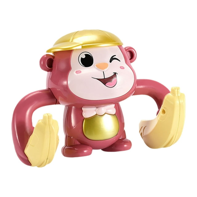 Jouet Singe Roulant Machine à Musique Singe Jouet d'Éveil pour Garçons et Filles