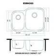 thumbnail image 2 of Ruvati 29-inch Undermount 40/60 Double Bowl 16 Gauge Kitchen Sink, 2 of 20
