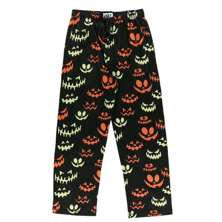 LazyOne Animal Pajama Pants for Men Male Pajamas Spooky Face Large