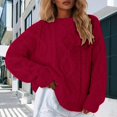 thumbnail image 3 of Oversized Knit Pullover Sweater for Women Cozy Soft Turtleneck Top Long Sleeve Casual Comfortable Fall Winter Outfit, 3 of 6