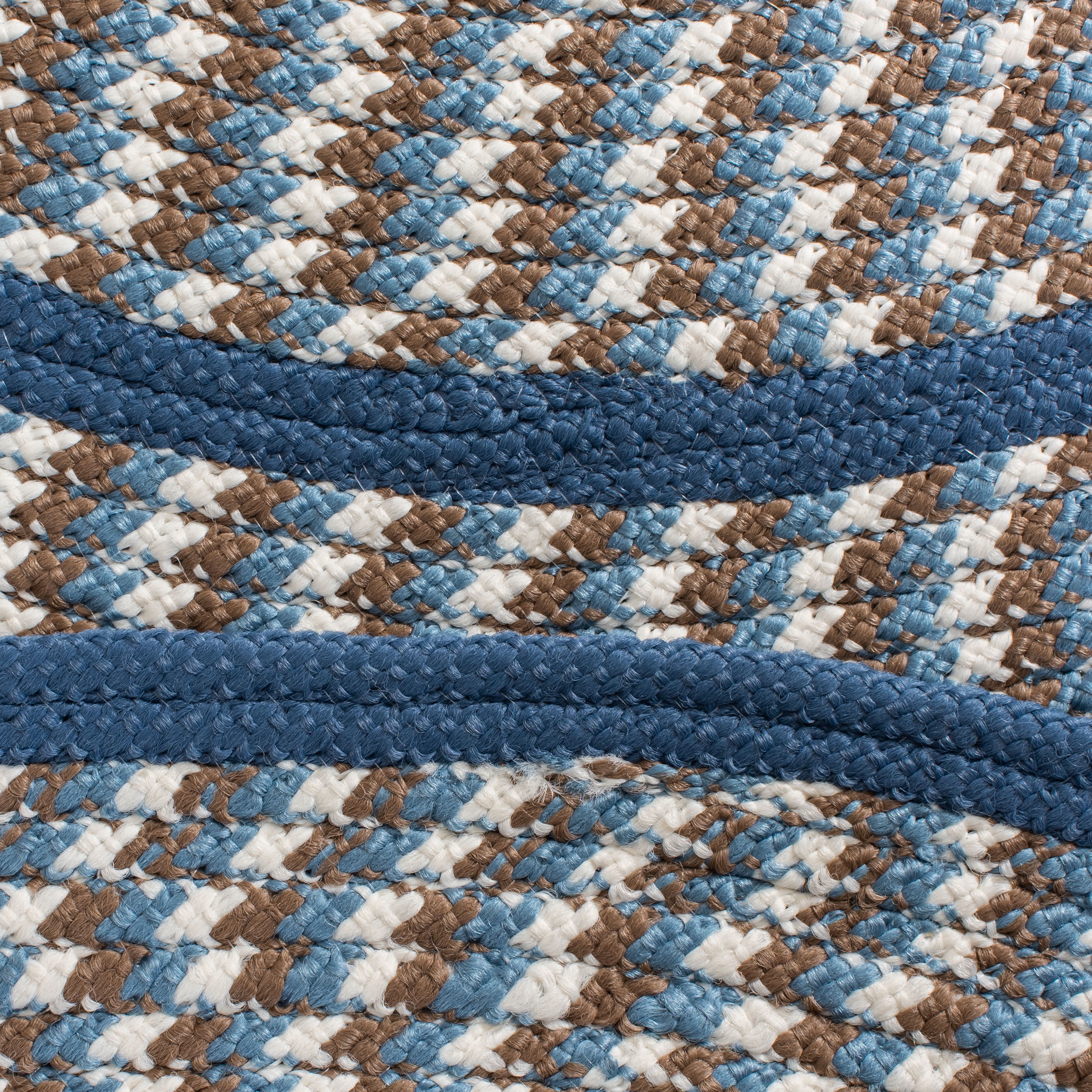 SAFAVIEH Braided Tanisha Bordered Reversible Area Rug, Ivory/Blue, 8' x 8' Round