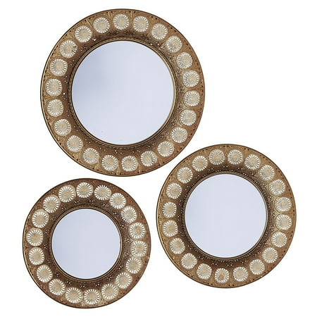 Household Essentials Round Decorative Sunburst Wall Mirror Set Of Round Decorative Sunburst Wall Mirror
