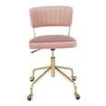 thumbnail image 5 of Indoor Home Office Furniture Tania Contemporary Task Chair In Gold Metal And Pink Velvet, 5 of 5