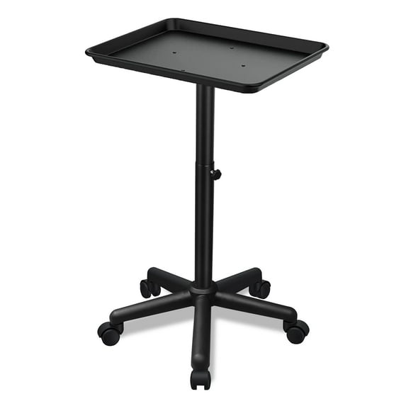 Bandeja enrollable ajustable Salon Tray Wuissvnb con ruedas, color negro