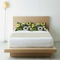 thumbnail image 6 of Yayeee Pillowcase Queen Size Set of 2 Satin Wrinkle Resistant Pillow Case, Green Flower Pattern, 6 of 8