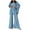Sky Blue 2 piece outfits for women, variant on Usmixi Lounge Set for Women Womens Button 2 Piece Outfits Fall Lightweight Long Sleeve Shirt and Wide Leg Pant Suits Casual Solid Ladies Homewear Pajamas Sets Under $10