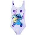 thumbnail image 1 of Traje de baño Disney para niñas de una sola pieza, punto lila, de 13 a 14 años, 1 of 6