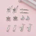 thumbnail image 5 of 1 Set Musical Instruments Theme Tibetan Style Zinc Alloy Pendants Cornet & Saxophone & Flute & Trumpet & Piano Antique Silver 24pcs/set, 5 of 5