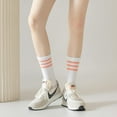 thumbnail image 5 of YooGuoGuo Womens Crew Striped Socks Cotton Running Athletic Socks Casual Striped Ankle White Socks for Girls School 1/4/6 Pack, 5 of 7