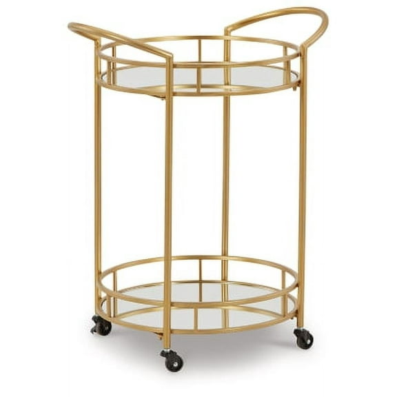 Signature Design by Ashley Contemporary Wynora Bar Cart Gold