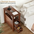 thumbnail image 6 of Pikvki End Table with Charging Station, Nightstand Bedside Table with 2 Drawers for Living Room, Bedroom, Walnut, 6 of 8