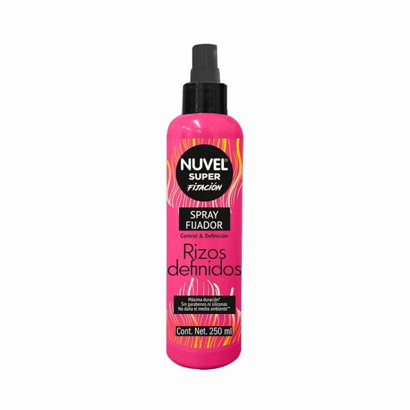 Fijador liquido para cabello Nuvel rizos definidos super fix 250 ml