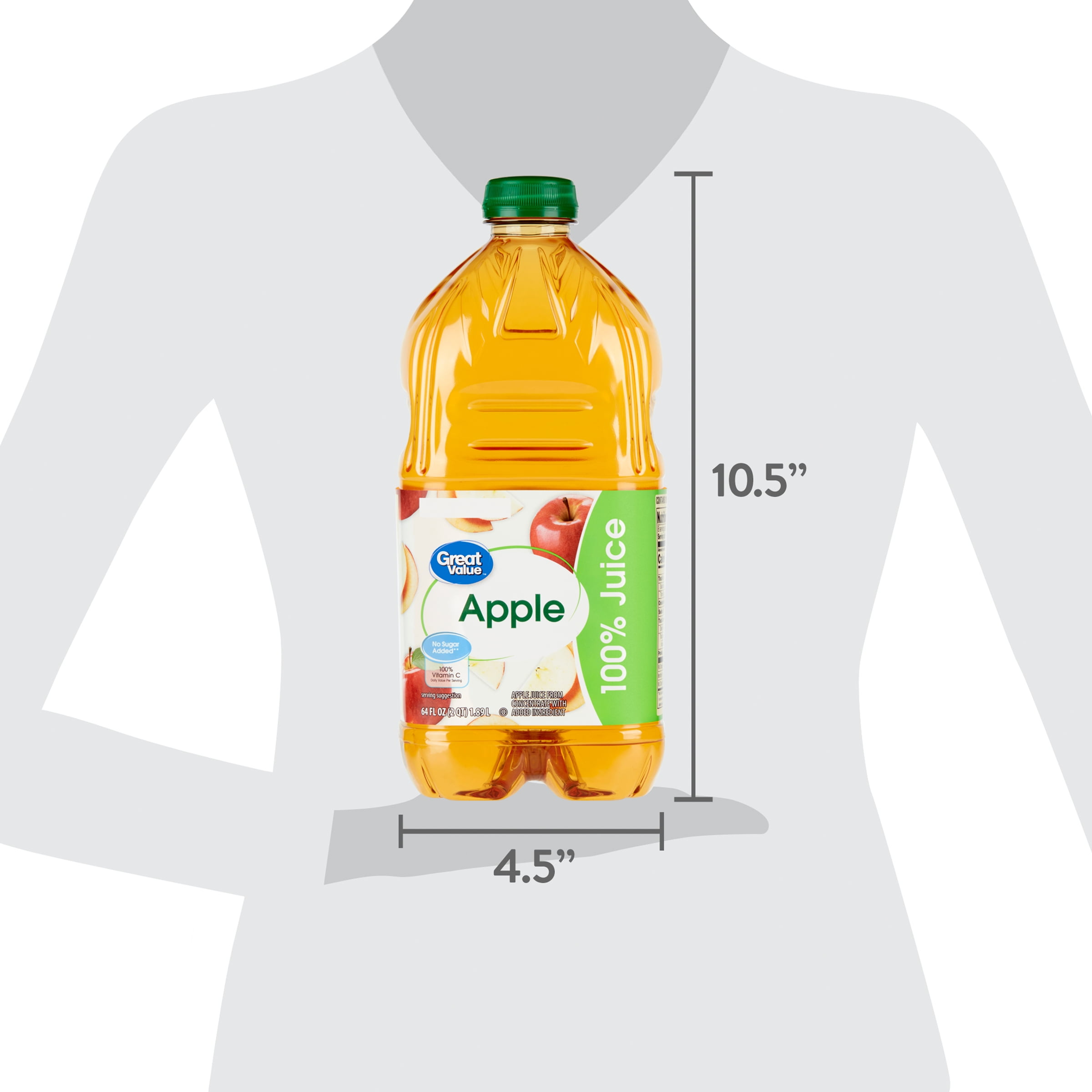 Great Value No Added Sweeteners 100 Apple Juice 64 fl oz