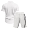 thumbnail image 4 of Ketyyh-chn99 Ensemble Estival de Plage pour Hommes 2 Pcs Shorts d'Été pour Hommes à Manches Courtes Ensemble Décontracté Shorts d'Été pour Hommes à Manches Courtes Ensemble Décontracté Taille pour TG, Blanc, 4 of 6