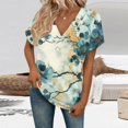 thumbnail image 5 of ASDFVBKG Womens Blouses Comfortable Short Sleeve V Neck T Shirts Dressy Solid Vacation Loose Fit Outfits Dark Green M, 5 of 6