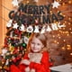 thumbnail image 1 of Christmas Party Merry Christmas Gold Glitter Paper Letter Banners Flag Decoration Pull Flower, 1 of 6