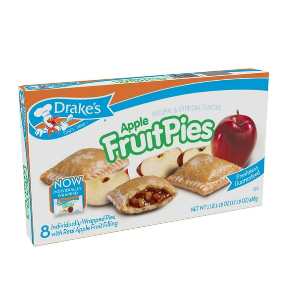 Drake's by Hostess 8 ct Apple Fruit Pies 16 oz (Pack of 6) 48ct
