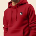 thumbnail image 5 of Dalix Yin Yang Embroidered Fleece Zip Hoodie Cold Fall Winter Mens in Red 2XL XX-Large, 5 of 5