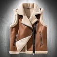 thumbnail image 2 of Chaquetas de cuero sin mangas para hombre, ropa de moda para motocicleta, estilo punk vintage, abrigos de invierno cálidos con forro polar de piel, 2 of 5