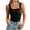 Black, variant on Womens Ribbed Square Neck Tank Tops,Build in Bra Sleeveless Slim Fit Basic Solid Color Summer Cami Shirts Beige S