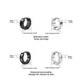 thumbnail image 4 of K-KED 6 Pairs Earring Set Black Stainless Steel Huggie Hoop Stud Punk Ear Piercing-Silver+Black, 4 of 6