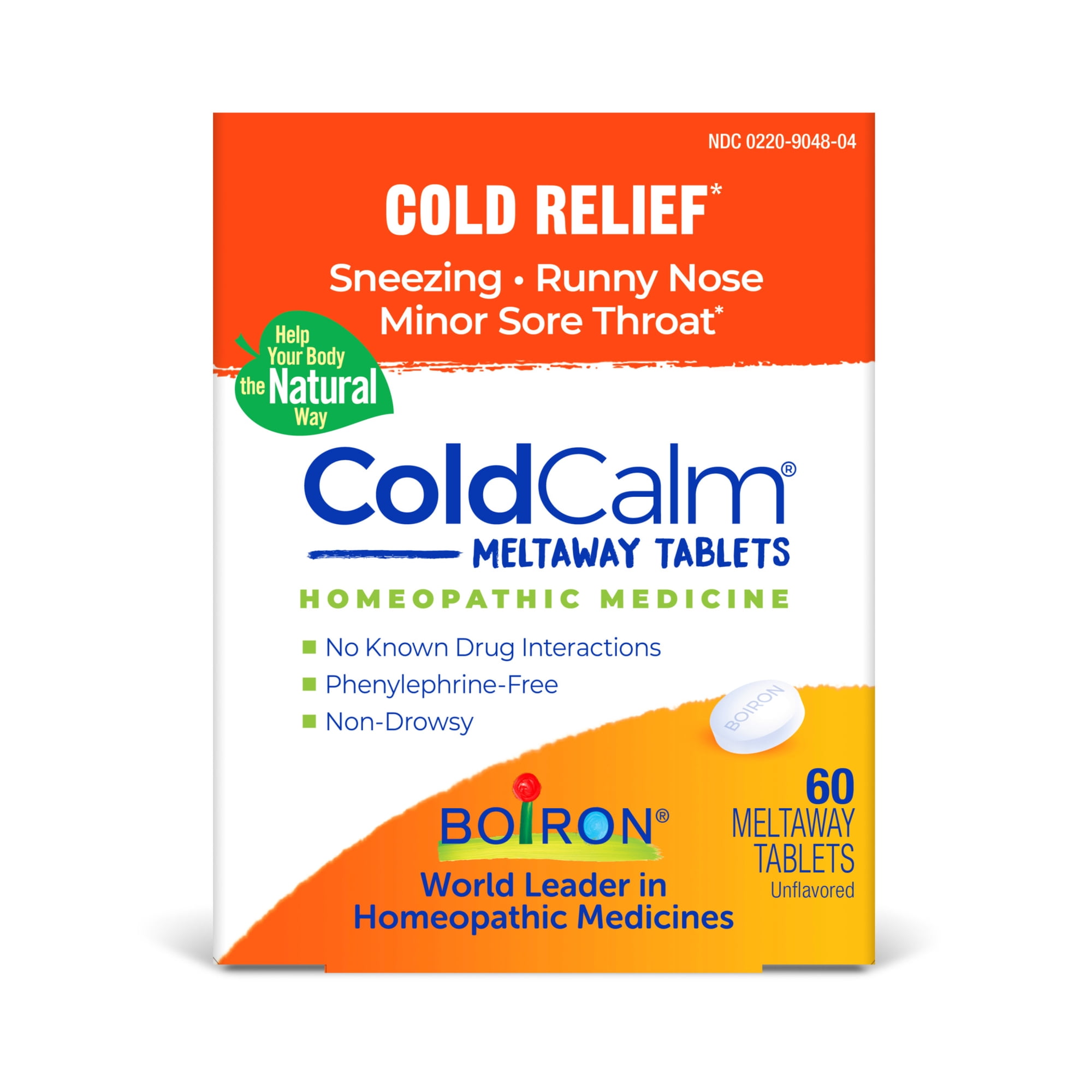 Boiron ColdCalm Tablets, Homeopathic Medicine for Cold Relief, Sneezing, Runny Nose, Minor Sore Throat, 60 Tablets