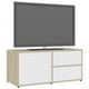 vidaXL TV Cabinet Blanc et Chêne Sonoma 31.5"x13.4"x14.2" Bois d'Ingénierie – image 4 sur 5