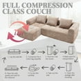 thumbnail image 4 of MOONMISS Chenille Upholstered Modern Modular L-shaped Sectional Compression Sofa with 3 Pillows-Khaki, 4 of 5