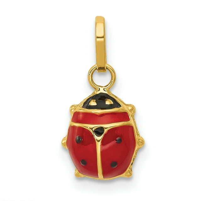 14k Yellow Gold Ladybug Necklace Pendant Charm Insect Arachnid
