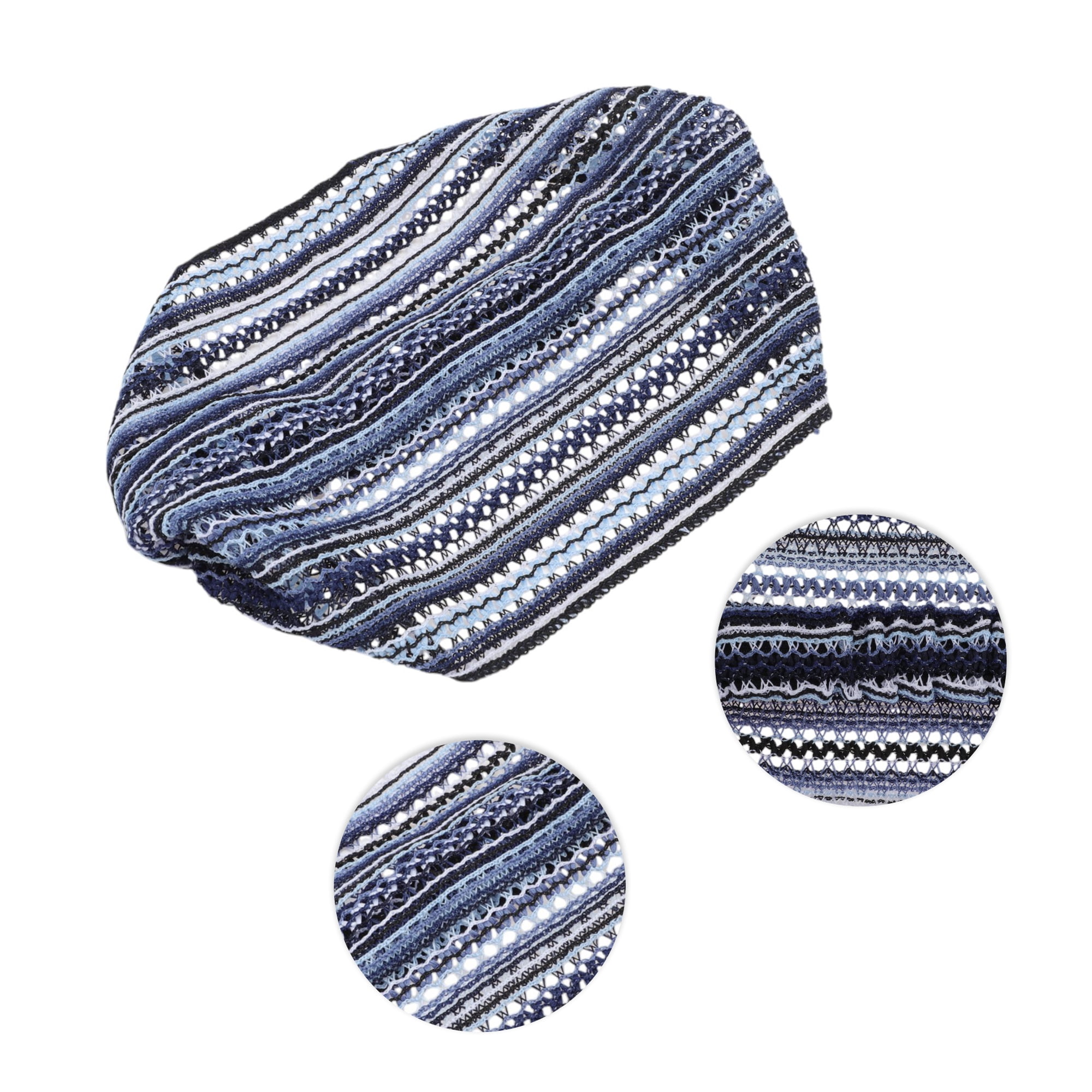 Unique Bargains 1pc Fashion Stripes Wide Headwrap 9.45"x6.69" Blue