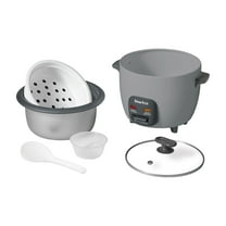 Starfrit 10-Cup 400-Watt Electric Rice Cooker with Non-Stick, PFAS-Free Ceramic Pot, Gray, 024739-001-0000