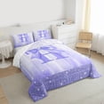 thumbnail image 3 of jejeloiu Cute Bowknot Full Size Comforter Sets,Letter H Print Bedding Sets For Girls Women Reversible 3-Piece, 3 of 8