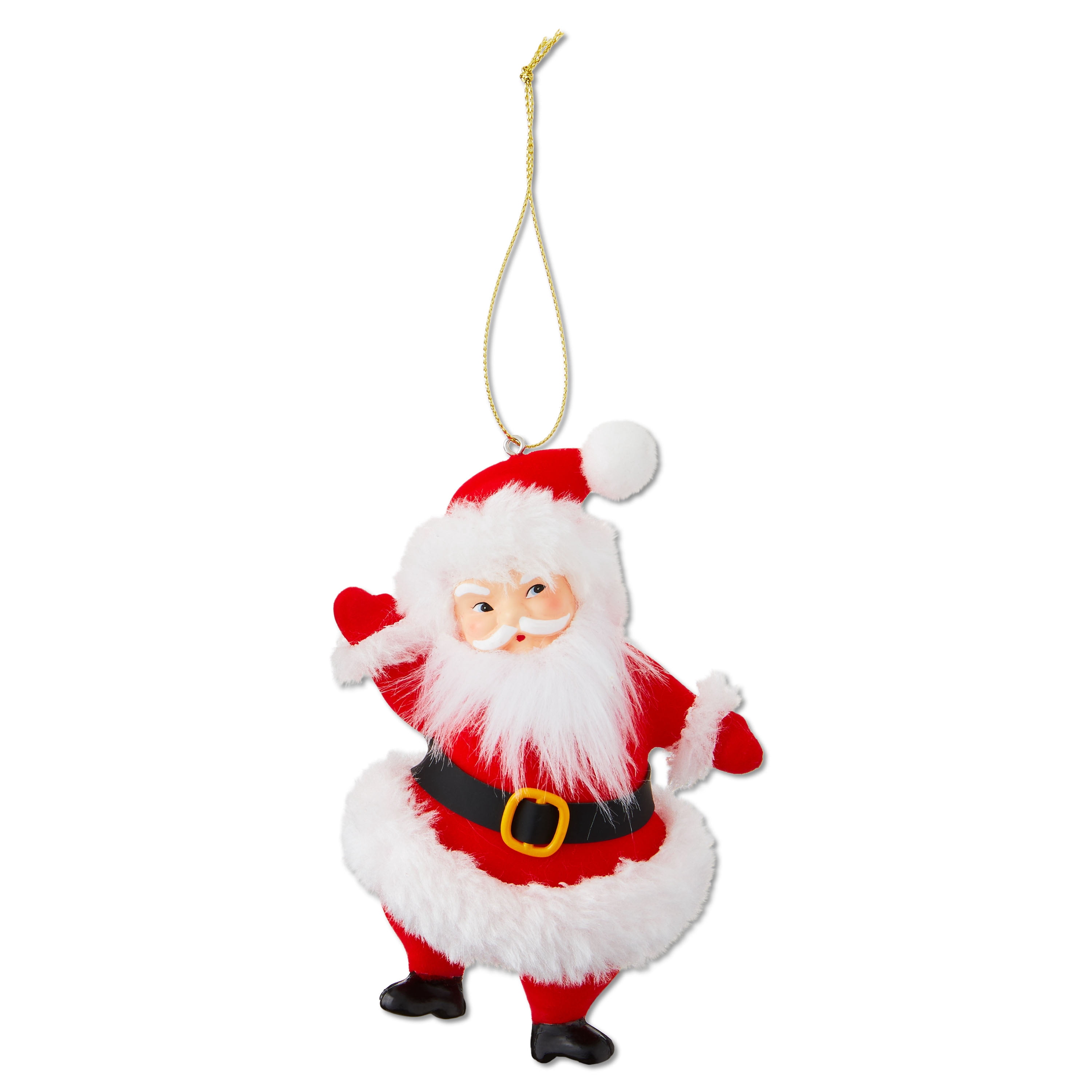 Mr. Christmas 5-inch Flocked Dancing Santa Ornament, Red