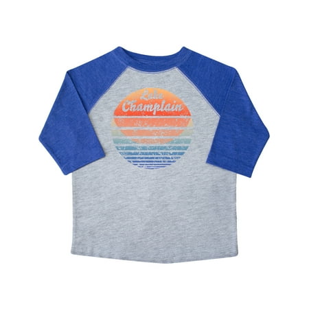 

Inktastic Lake Champlain Distressed Retro Sunset Gift Toddler Boy or Toddler Girl T-Shirt
